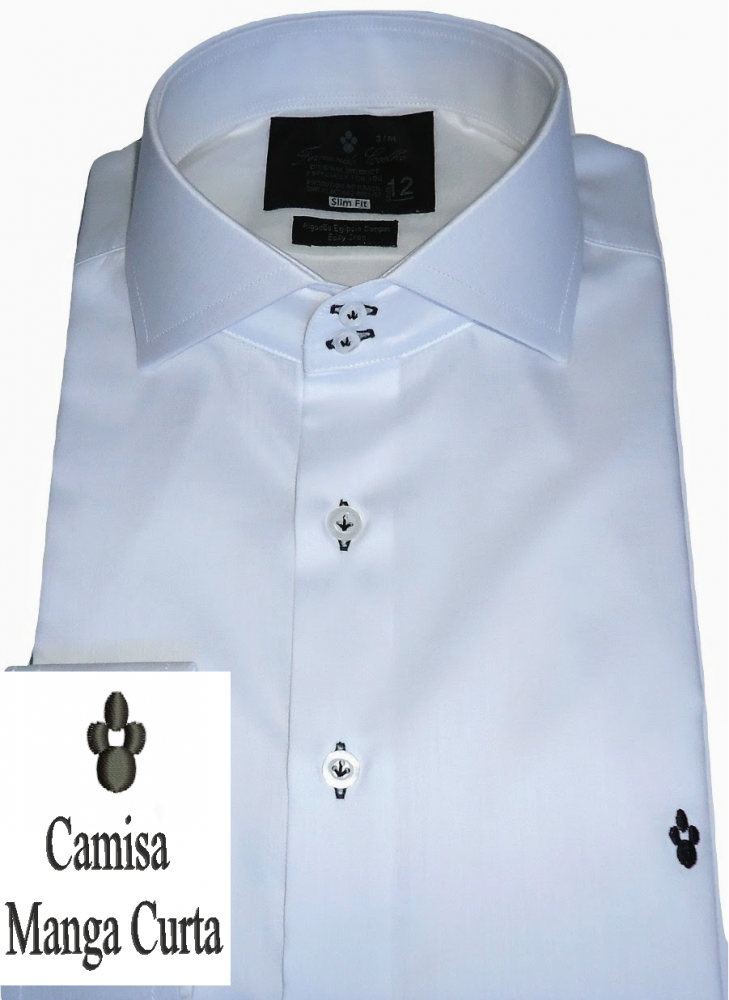 camisa social manga curta slim