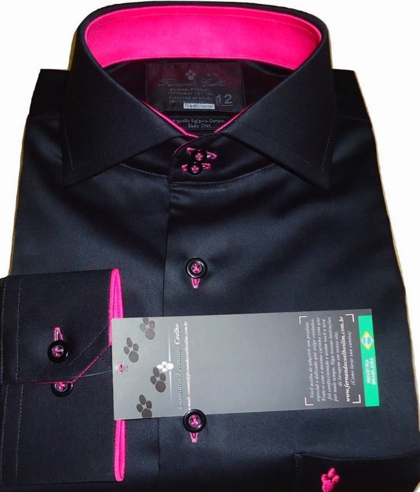 camisa social rosa com gravata