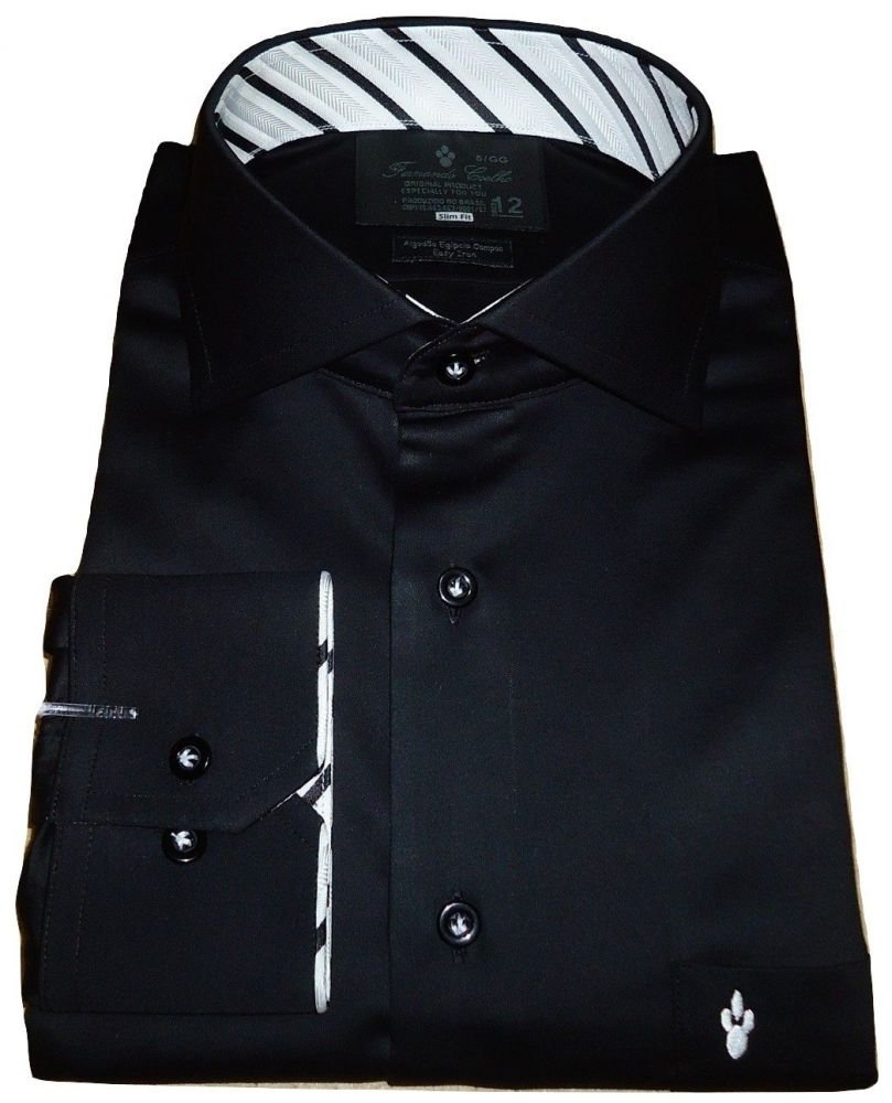 camisa social preta lisa